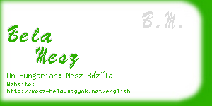 bela mesz business card